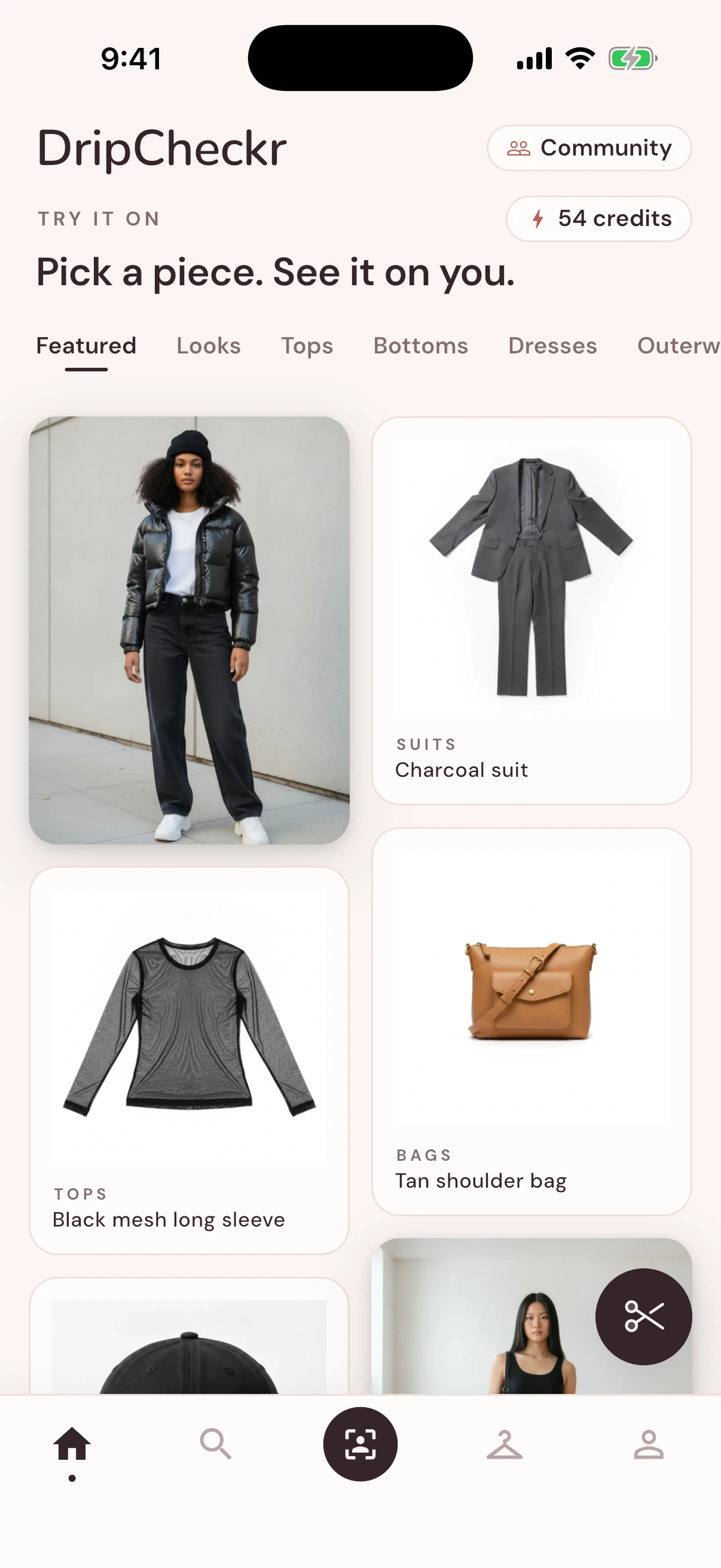 The DripCheckr catalog with looks and pieces ready to try on
